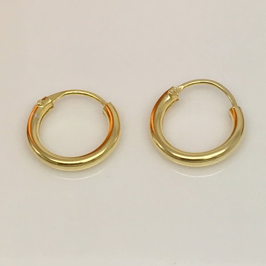 Men's gold tone huggie hoop earrings, EC544Y