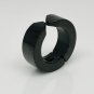 Small black steel clip on earring for men, EC578B