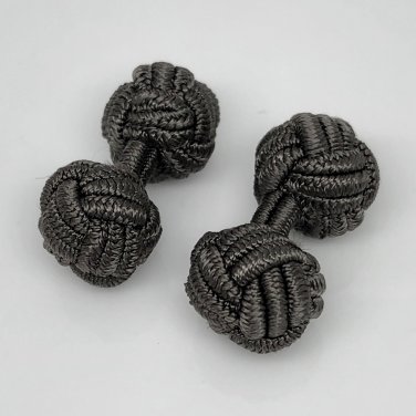 Kuusteel grey silk knot cufflinks