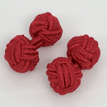 Kuusteel red silk knot cufflinks