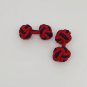 Kuusteel navy and red silk knot cufflinks