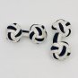 Kuusteel navy and white silk double knot cufflinks