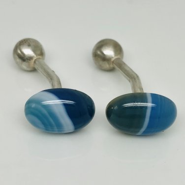 Blue agate cufflinks