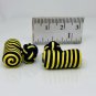 Kuusteel navy blue and yellow silk knot cufflinks