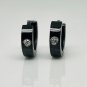 Men's hoop earrings with diamond cz, cartilage earrings for men, XS, black, EC101B