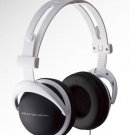 Black headphone with white writing