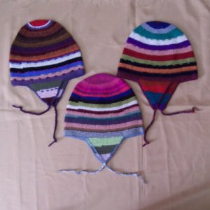 Lot of 10 stripped Peruvian Hat Chullo