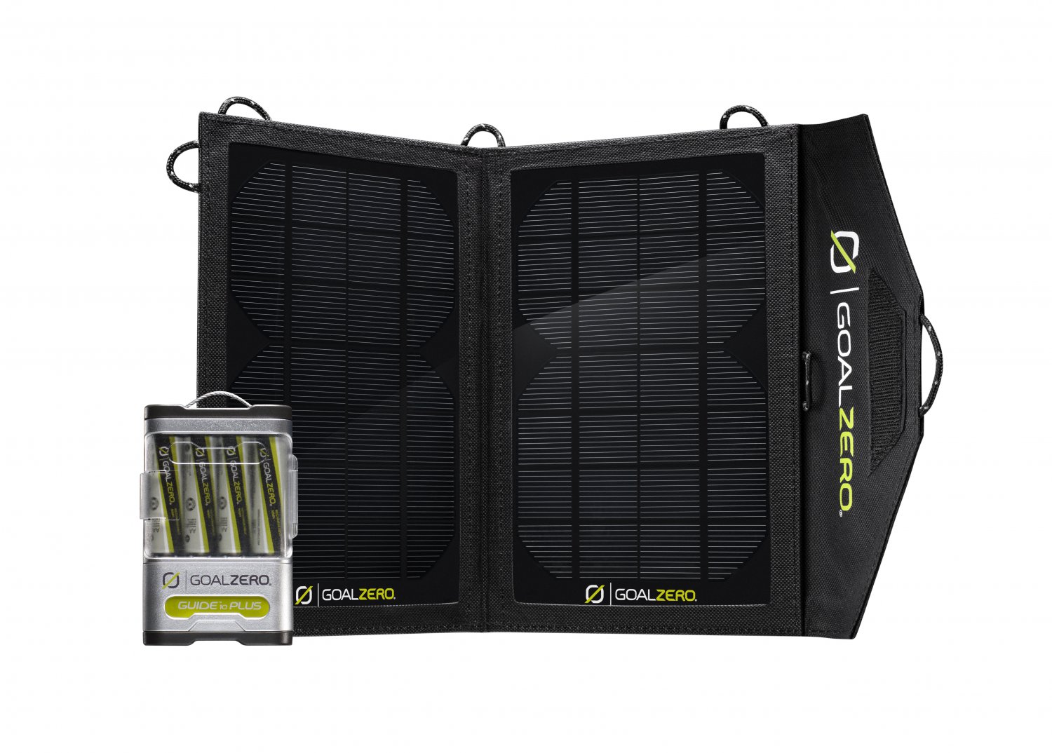 GOAL ZERO Guide 10 Plus USB Solar Charger Kit with 4 AA 4 AAA NiMH ...