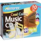 Memorex 700MB/80-Minute Music CD-R Media Cool Colors, 10-Pack