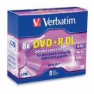 Verbatim 8.5 GB 8x-10x Double Layer Recordable Disc DVD+R DL 5-Disc Slim Case