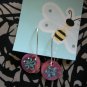 Flower dangle charm earrings
