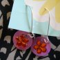 Flower dangle charm earrings