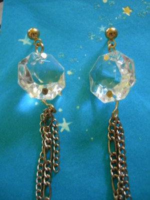 Crystal and Chain earrings