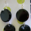 Vintage Black Button Earrings