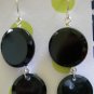 Vintage Black Button Earrings