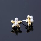 Gold Vermeil Earring with Shell Pearl and CZ (Cubic Zirconia) (ER091314)
