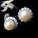 AAA 9.0~9.5 mm Cultured Freshwater Pearl Earring Sterling Silver (ER091301)