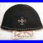 A&G : F6H-C15BLK VINTAGE SILVER CELTIC CROSS CASHMERE BEANIE CAP - BRAND NEW WITH TAGS