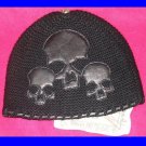 A&G : F6H-C9BLK VINTAGE CEMETARY SKULL CASHMERE BEANIE CAP - OUT OF STOCK