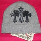A&G : BF-C8GRY VINTAGE CEMETARY CROSS CASHMERE BEANIE CAP - BRAND NEW WITH TAGS