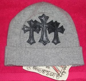 A&G : BF-C8GRY VINTAGE CEMETARY CROSS CASHMERE BEANIE CAP - BRAND NEW WITH TAGS
