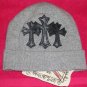 A&G : BF-C8GRY VINTAGE CEMETARY CROSS CASHMERE BEANIE CAP - BRAND NEW WITH TAGS