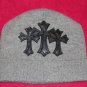 A&G : BF-C8GRY VINTAGE CEMETARY CROSS CASHMERE BEANIE CAP - BRAND NEW WITH TAGS