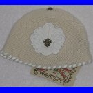 A&G : F6H-C11IVY VINTAGE FANCY SILVER FLEUR DI LIS CASHMERE BEANIE CAP - BRAND NEW WITH TAGS