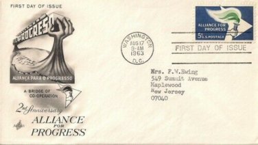 FDC Scott # 1234 / Cachet 1963 /  Alliance For Progress