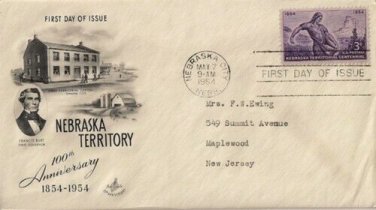 FDC Scott # 1060 / Cachet 1954 / Nebraska Territory