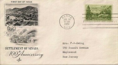 FDC Scott # 999 / Cachet 1951 / Nevada Settlement