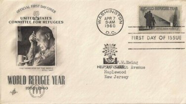 FDC Scott # 1149 / Cachet 1960 /  World Refugee Year