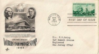 FDC Scott # 1244 / Cachet 1964 / World's Fair Postage Stamp