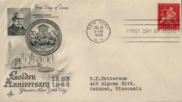FDC Scott # C38 / Cachet 1948 /  Golden Anniversary NYC