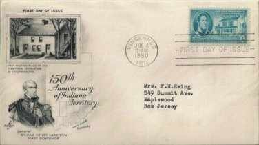 FDC Scott # 996 / Cachet 1950 / Indiana Territory