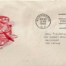 FDC Scott # C41 / Cachet 1949 /  Six Cent Air Mail Coil Stamp
