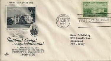 FDC Scott # 990 / Cachet 1950 /  The White House, Washington D.C.