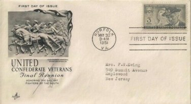 FDC Scott # 998 / Cachet 1951 /  United Confederate Veterans