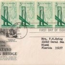 FDC Scott # 1258 / Cachet 1964 /  Verrazano Narrows Bridge  (5 stamp strip)