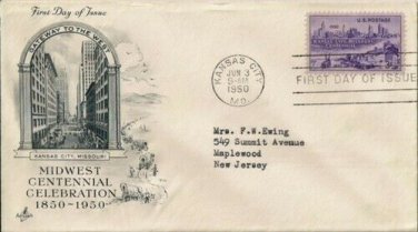 FDC Scott # 994 / Cachet 1950 / Midwest Centennial Celebration