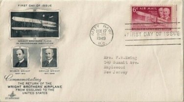 FDC Scott # C45 / Cachet 1949 / Wright Brothers