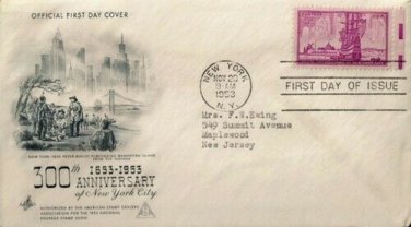 FDC Scott # 1027 / Cachet 1953 / New York City