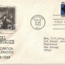 FDC Scott # 1233 /  Cachet 1963 /  Emancipation Proclamation