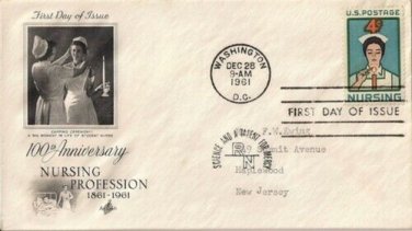 FDC Scott # 1190 /  Cachet 1961 / Nursing Profession