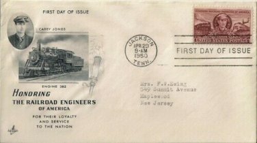 FDC Scott # 993 /  Cachet 1950 /  Railroad Engineers of America