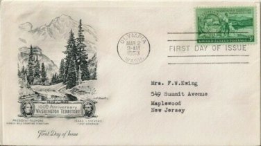 FDC Scott # 1019 / Cachet 1953 / Washington Territory