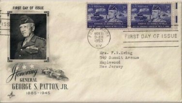 FDC Scott # 1026 /  Cachet 1953 / Gen. George S. Patton, Jr.