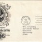FDC Scott # 1250 /  Cachet 1964  /  William Shakespeare