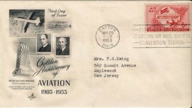 FDC Scott # C47 / Cachet 1953 /  Aviation 1903-1953