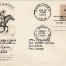 FDC Scott # 1154 /  Cachet 1960  /  The Pony Express